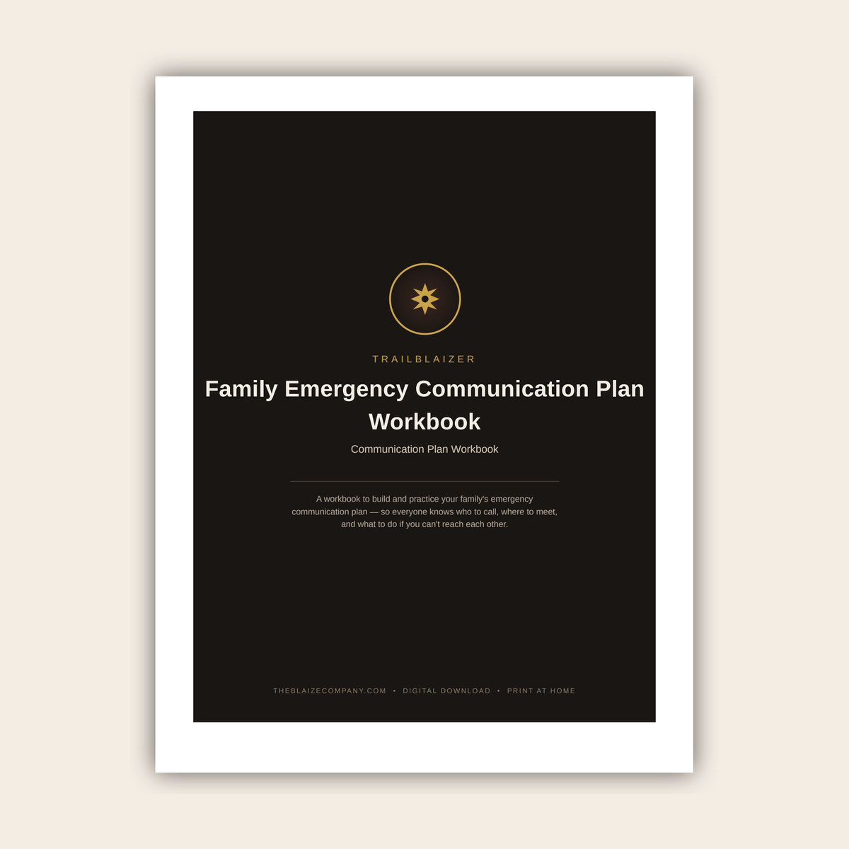 Family Emergency Communication Plan Workbook